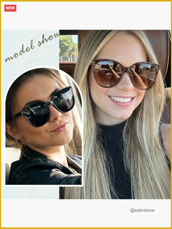 Polarized UV400 Cat Eye Oversized Sunglasses main image 7